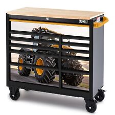 JCB 42’’ Roller Tool Cabinet, 11 Drawers, Steel with Hardwood Worktop