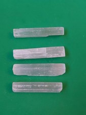 Selenite Rods X4, Crystal/Mineral, Total 77gram, 6.5 To 7cm, Raw 1cm Deep.