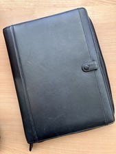 A5 black leather zipped Durham