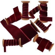Burgundy Luxury Velvet Ribbon 3mm 5mm 7mm 10mm 13mm 16mm 20mm 25mm 38mm 50mm