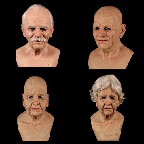 Elderly woman man mask - woman,
