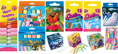 Coloured chalks white - chalks,