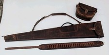 Pulup Vintage Leather , Shotgun Slip , Cartridge Bag & Cartridge Belt