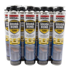 Soudal Plasterboard PU Foam Fast Acting Turbo Adhesive Insulation Panel Fixing