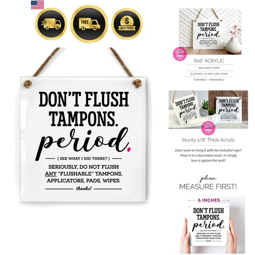 6x6 inch funny chic - chic, bathroom