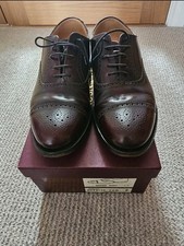 Grenson Edinburgh Brogues Mens Size 7G Burgundy Leather Lace Up Shoes