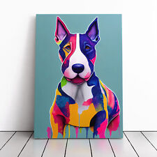 English Bull Terrier Hydrodipped Canvas Wall Art Print Framed Picture Home Decor
