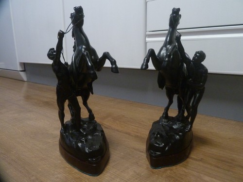 Pair vintage spelter - of,