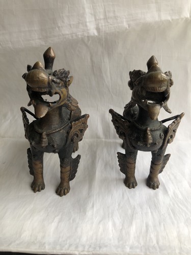 Antique pair foo - antique, dogs