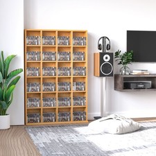 456CD/336DVD Media Storage Shelf with Adjustable Shelves, 89 x 130.5 cm, Beech