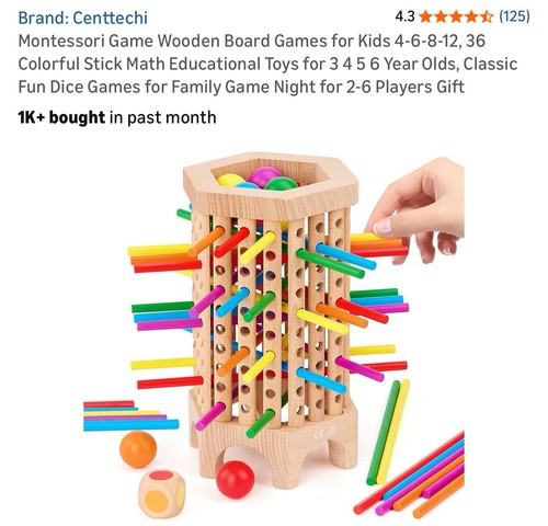 Montessori game wooden board - wooden,