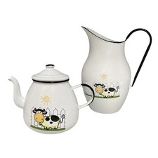Enamel Pitcher Jug & Teapot