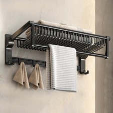 Towel Rail Holder Black Luxury