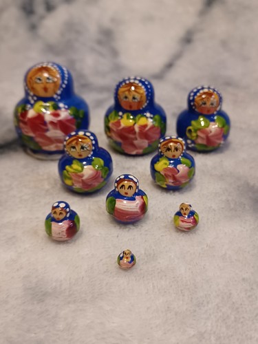 Miniature matryoshka blue - matryoshka, 9