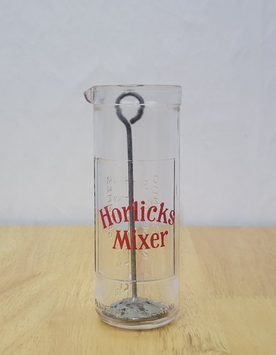 Vintage horlicks glass mixer - horlicks,
