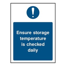Ensure Storage Temp Is Checked Sign or Sticker | FOOD0011