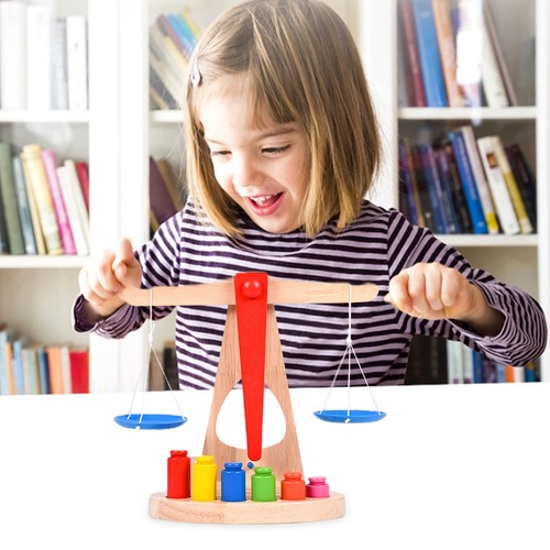 Wooden balance scale math - balance,