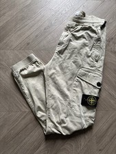 Stone Island Beige Cargo Parachute Trousers Size 30W RE-T Regular Fit Wool Blend