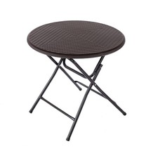 NEW! 80cm Round Folding Heavy Duty Outdoor Rattan Patio Garden Table