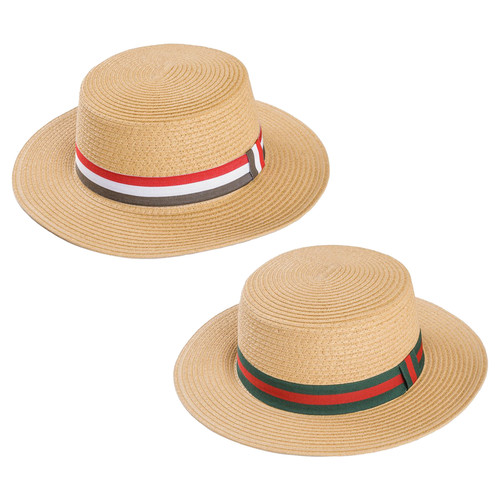 Ladies straw boater - ladies, with