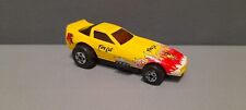 Vintage Retro Toy Drag Racer 1980s 80s Road Champs Funny Car Fire Cat Yellow