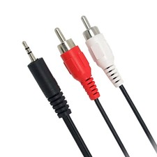 1.2m 3.9Feet 3.5mm Plug Jack to 2RCA Male Audio Cable Splitter Phone to Spe.SE