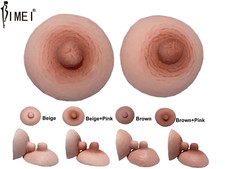 BIMEI Adhesive Silicone Nipple Reusable Women Drag Queen,Transgender,#9 Large