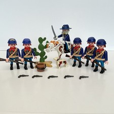 Playmobil western figures x6 Set Of Union Soldiers Accessories horseback ACW