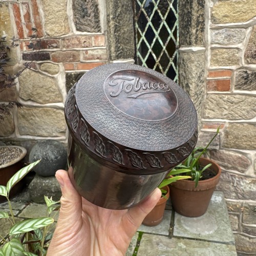 Vintage tobacco jar made from - tobacco,
