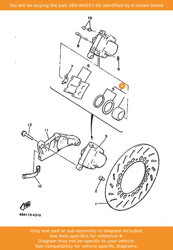 Yamaha piston assy caliper - yamaha, assy,