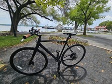 Black Hybrid Bike Aluminum