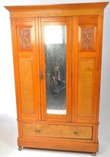 Victorian Walnut Arts & Crafts Single Wardrobe Armoire
