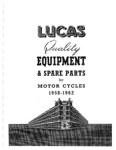 Lucas parts manual - manual, book