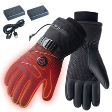  Electric Heated Gloves 3 Temperature Adjustable Heating Warm Windproof Gloves 