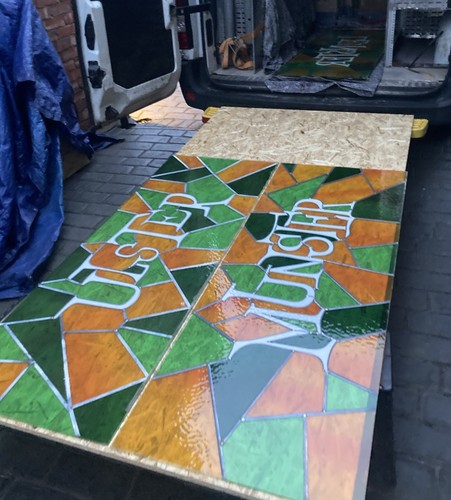 Big stained glass panels - stained,