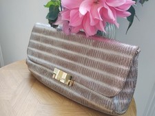 LK Bennett metallic clutch bag silver bronze gold evening party shoulder