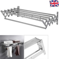 Wall Mounted Drying Rack Clothes Airer Towel Laundry Extendable Folding Dryer