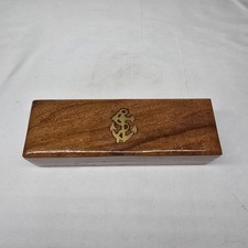 Vintage Wooden Box With Brass