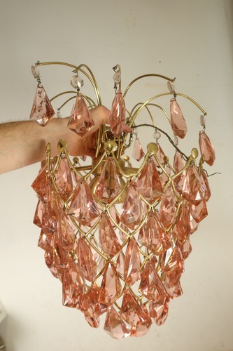 Vintage pink droplet brass - vintage,