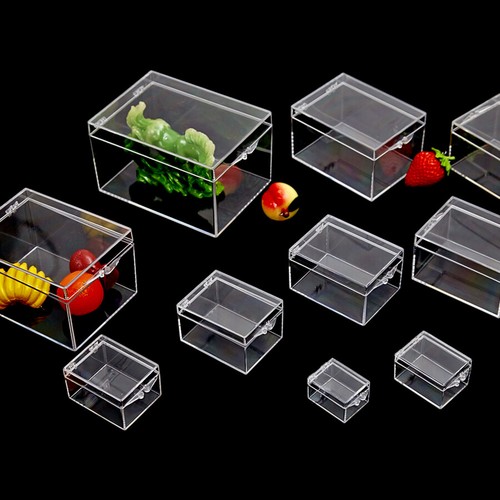 Clear plastic storage box with - clear,