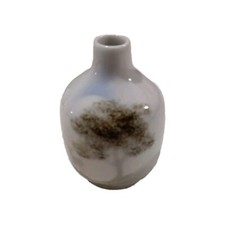 Highbank Porcelain Stag & Tree Bud Vase Loch Gilphead Scotland 9cm Tall VGC