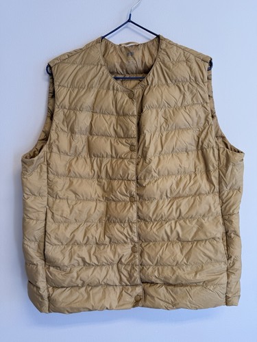 Uniqlo brown beige gilet down - brown/beige,