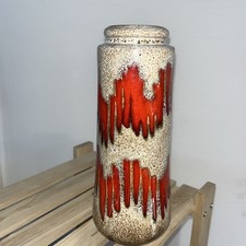 West German Vase Scheurich Lora Red Zig Zag 206-26