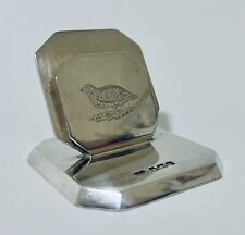 Antique Solid Sterling Silver Animal Partridge Menu Place Card Holder 1928