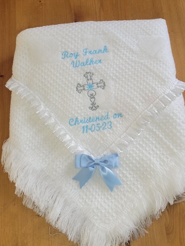 Babys shawl white embroidered - babys,