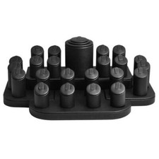 Black Leatherette Jewelry Ring Display Set Ring Tray Organizer ~ Holds 23 Rings
