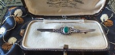 Antique Vintage  Edwardian Scottish Agate Sterling Silver Brooch Hallmarked
