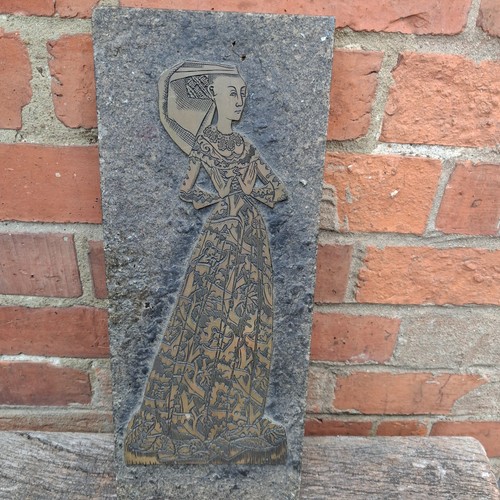 Brass rubbing plaque - brass,