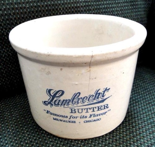 Antique yelloware butter crock - antique,