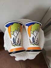 Wade Heath & Co Ltd Wall Pocket "Japanese Garden" - Pair Of Vases